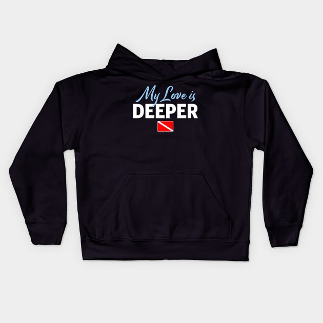 Love is Deeper Diver Flag Gift Kids Hoodie by JeZeDe